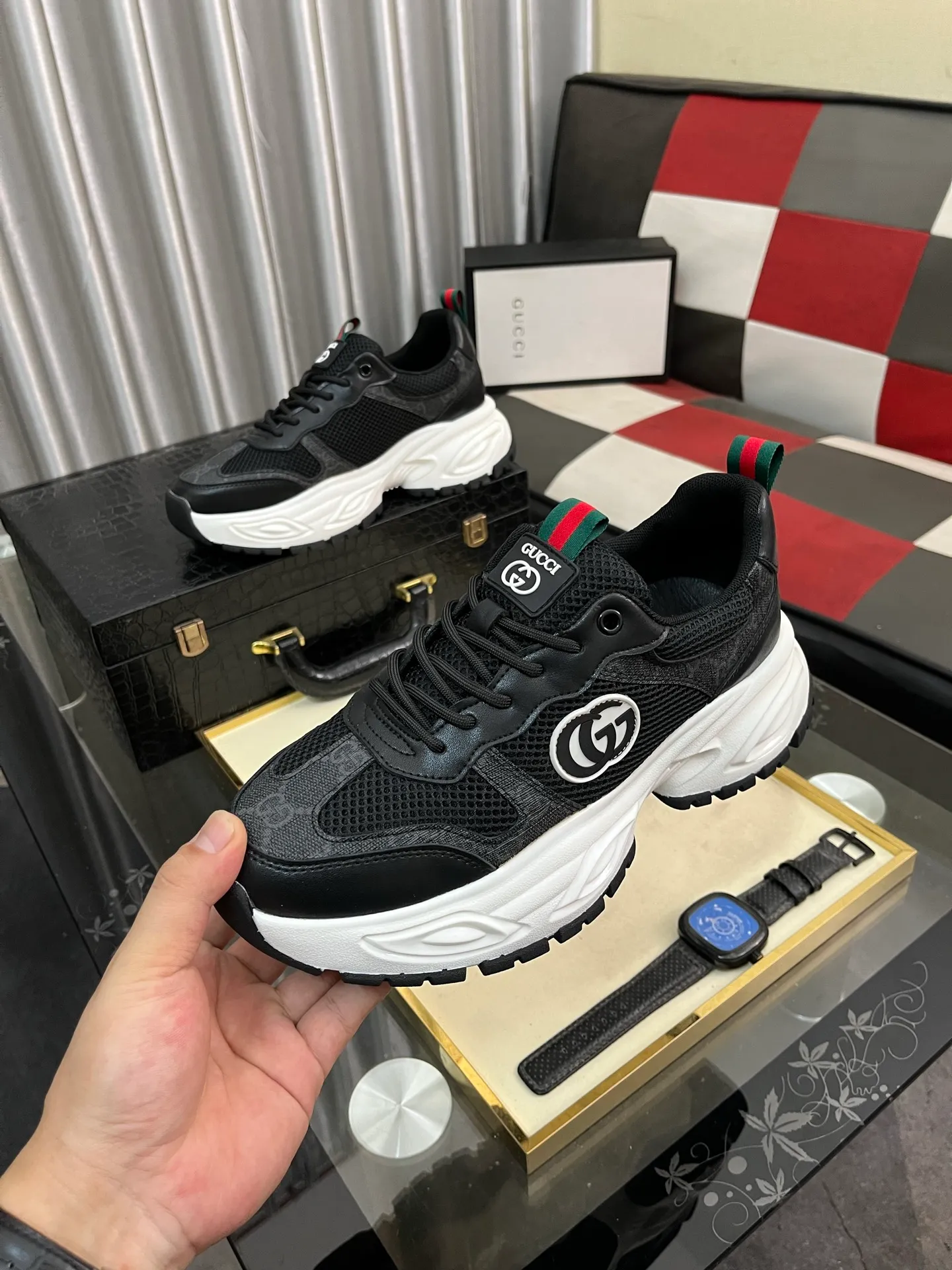 Men's Men's Shoes 💰458⌚️⌚️《GUCCI》The latest hot-selling casual shoes, top brand [seduce] luxury~purchase, top~quality. Products sold at the counter [strong] Original embossed calfskin fabric ➕ Comfortable sheepskin lining, available in 38-443️⃣ colors